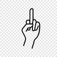 Mittelfinger Gruß, Mittelfinger Geste, Mittelfinger Symbol, Mittelfinger symbol