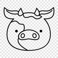 milk, beef, agriculture, animal icon svg