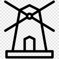 mill, turbine, millstone, millrace icon svg