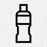 Mineralwasserflasche, Glaswasserflasche, wiederverwendbare Wasserflasche, Mineralflasche symbol