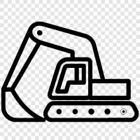 mining, construction, earthmoving, Excavator icon svg