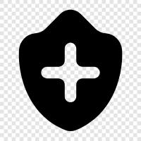 mitigation, shield, heal, damage icon svg