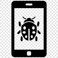 Mobile App Bug, Handy Bug, App Bug, Telefon Bug symbol