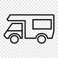 mobile home, van, camper, trailer icon svg