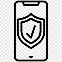 mobile security, mobile phone, mobile phone security, mobile data icon svg