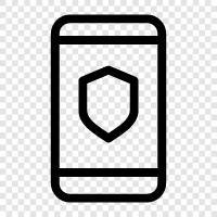 mobile security, iphone security, android security, secure mobile phone icon svg