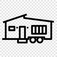 modular, prefab, portable, mobile home icon svg