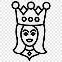 monarch, königlich, königin mutter, ehefrau symbol