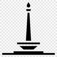 Monas, Jakarta, Endonezya, turizm ikon svg