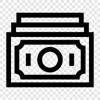 money, bills, coins, bank icon svg