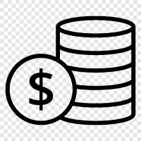 money, coins, investment, stocks icon svg