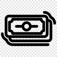 money, bills, checks, deposits icon svg