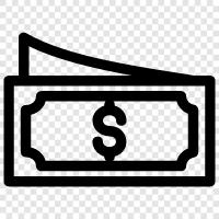 money, bills, checks, cash advances icon svg