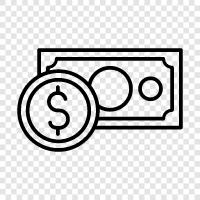 money, bills, coins, currency icon svg