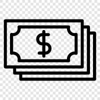 money, income, bills, currency icon svg
