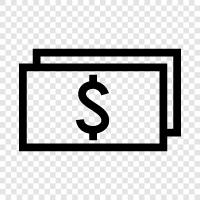 money, bills, currency, spending icon svg