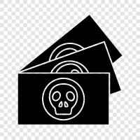 money skulls, death money, vampire money, black money icon svg