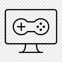 monitor, gaming, laptop, monitor game icon svg