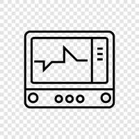 monitor, track, record, statistics icon svg