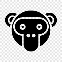 monkey, face, funny, cartoons icon svg