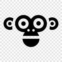 monkey, ape, human, facial features icon svg