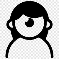 monocular, 3 eyes, one eye, black and white icon svg