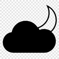 moon, clouds, satellite, sky icon svg