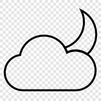 moon, clouds, sky, day icon svg