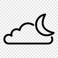 moon clouds, clouds, sky, twilight icon svg