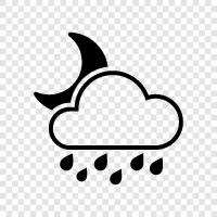 moon rain, falling rain, raining, sky icon svg