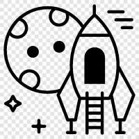 Moon, space, spacecraft, orbit icon svg