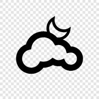 moon, sky, stars, clouds icon svg