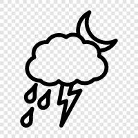 moon, clouds, thunder, rain icon svg