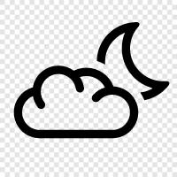 moon, clouds, satellite, astronomy icon svg