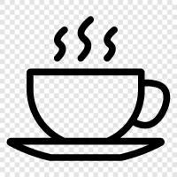 Morgen, Koffein, schwarz, Kaffeebohnen symbol