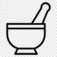 mortar and pestle, pestle and mortar, grinding, grinding flour icon svg