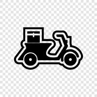 Motorräder, Motorräder für Lieferungen, Motorräder für Kuriere, Motorräder für Lebensmittellieferung symbol