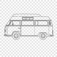 motorhome, travel, camping, fishing icon svg