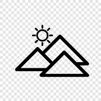 mountain range, peak, summit, alpine icon svg