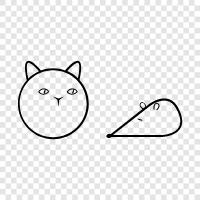 mouse and cat, computer mouse, cat one side, cat the other side icon svg