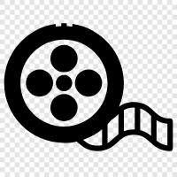 film filmi, film makarası, film projektörü, film ekranı ikon svg