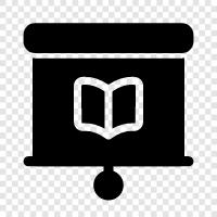 movie screening, book reading, literature, book club icon svg