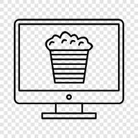 movie theater, snacks, movie, popcorn machine icon svg