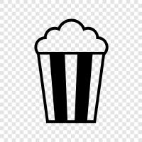 movie theater popcorn, microwave popcorn, air popcorn, flavored popcorn icon svg