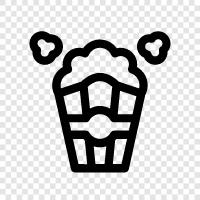 movie theaters, popcorn machine, microwave popcorn, butter icon svg