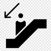 moving, stairs, lift, down icon svg