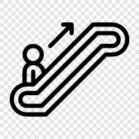 moving stairs, moving walkway, moving surface, Escalator icon svg