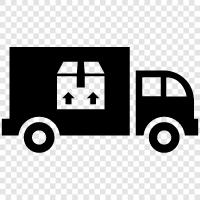 moving truck, trucking, transportation, shipping icon svg