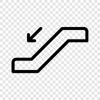 Nach oben, nach unten, nach vorne und nach hinten, Rolltreppe symbol