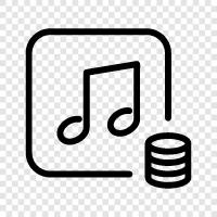 music catalog, music database search, music library, music collection icon svg